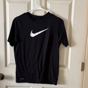 Nike Men's Black Tee with White Swoosh